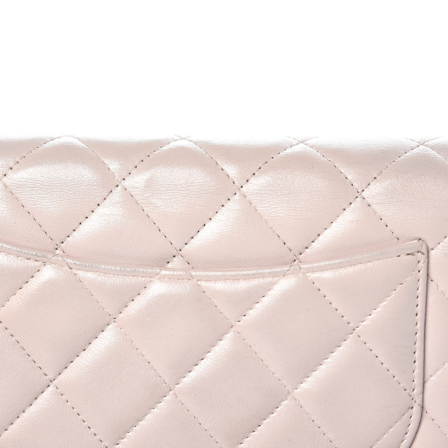 Lambskin Quilted Wallet On Chain WOC Rose Pale