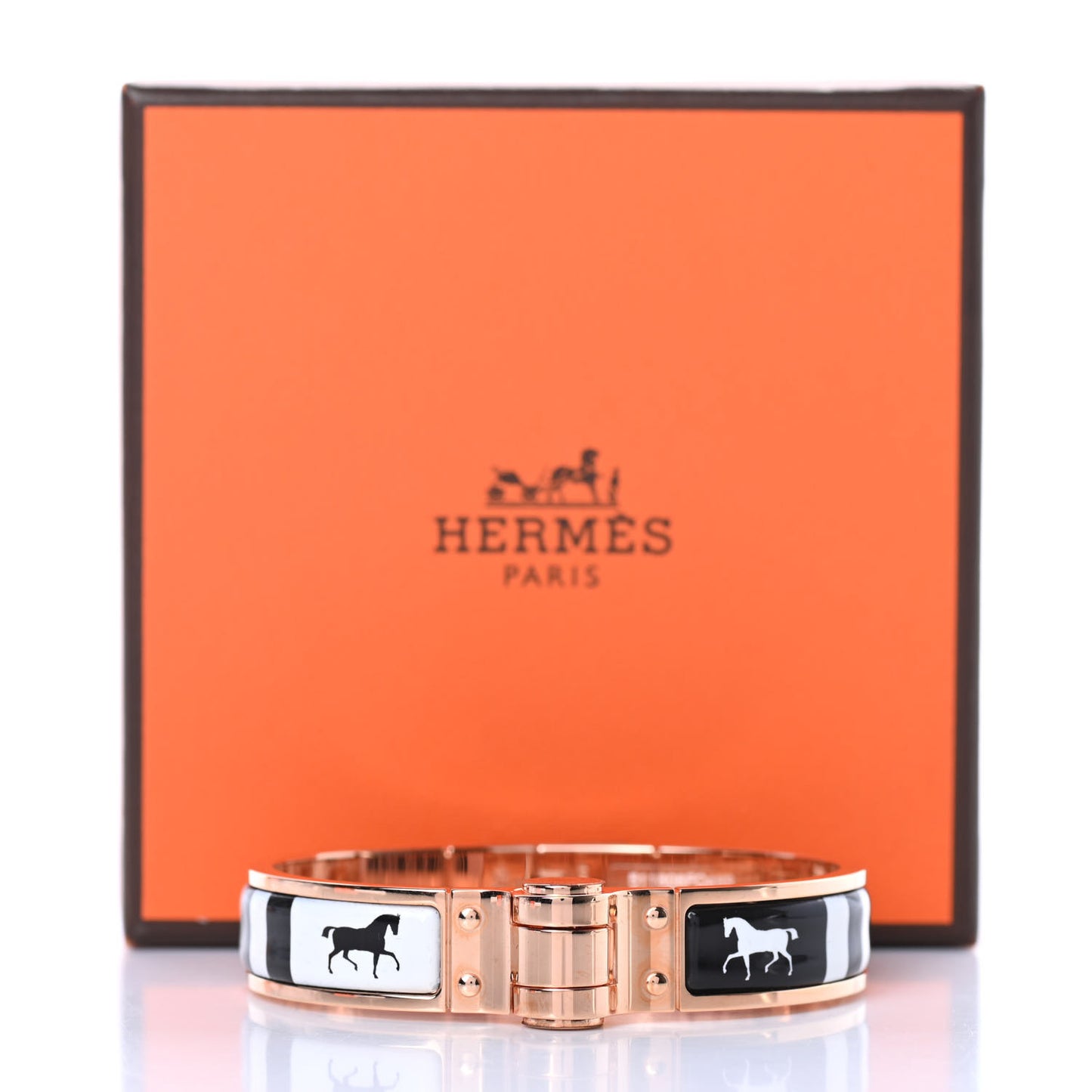 Enamel Printed Charniere Couvertures Nouvelles Narrow Hinged Bracelet S Positif Negatif