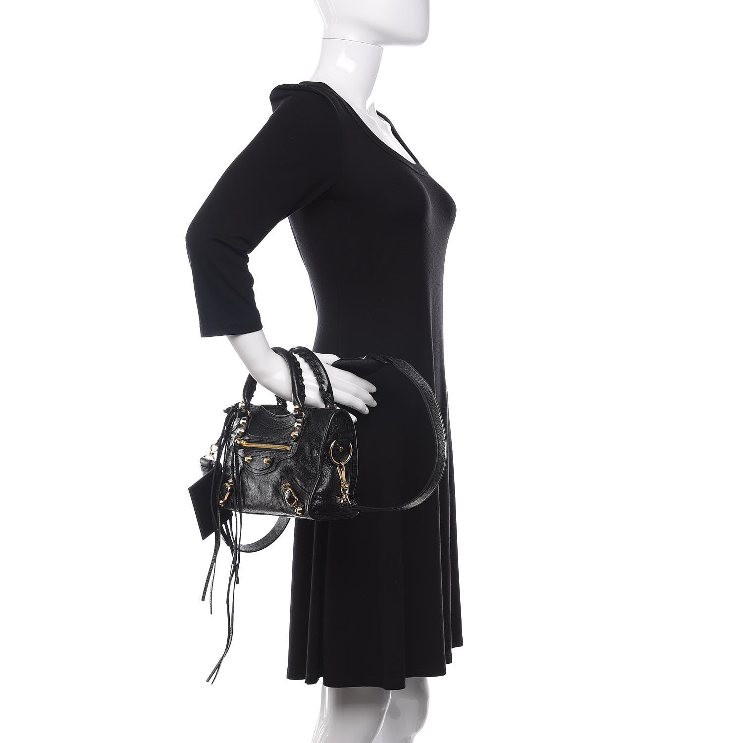 Balenciaga Agneau Classic Gold Hardware Mini City Black 3 of 11
