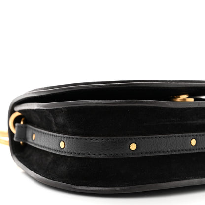 Chloe Calfskin Suede Small Nile Bracelet Bag Black 8 of 11