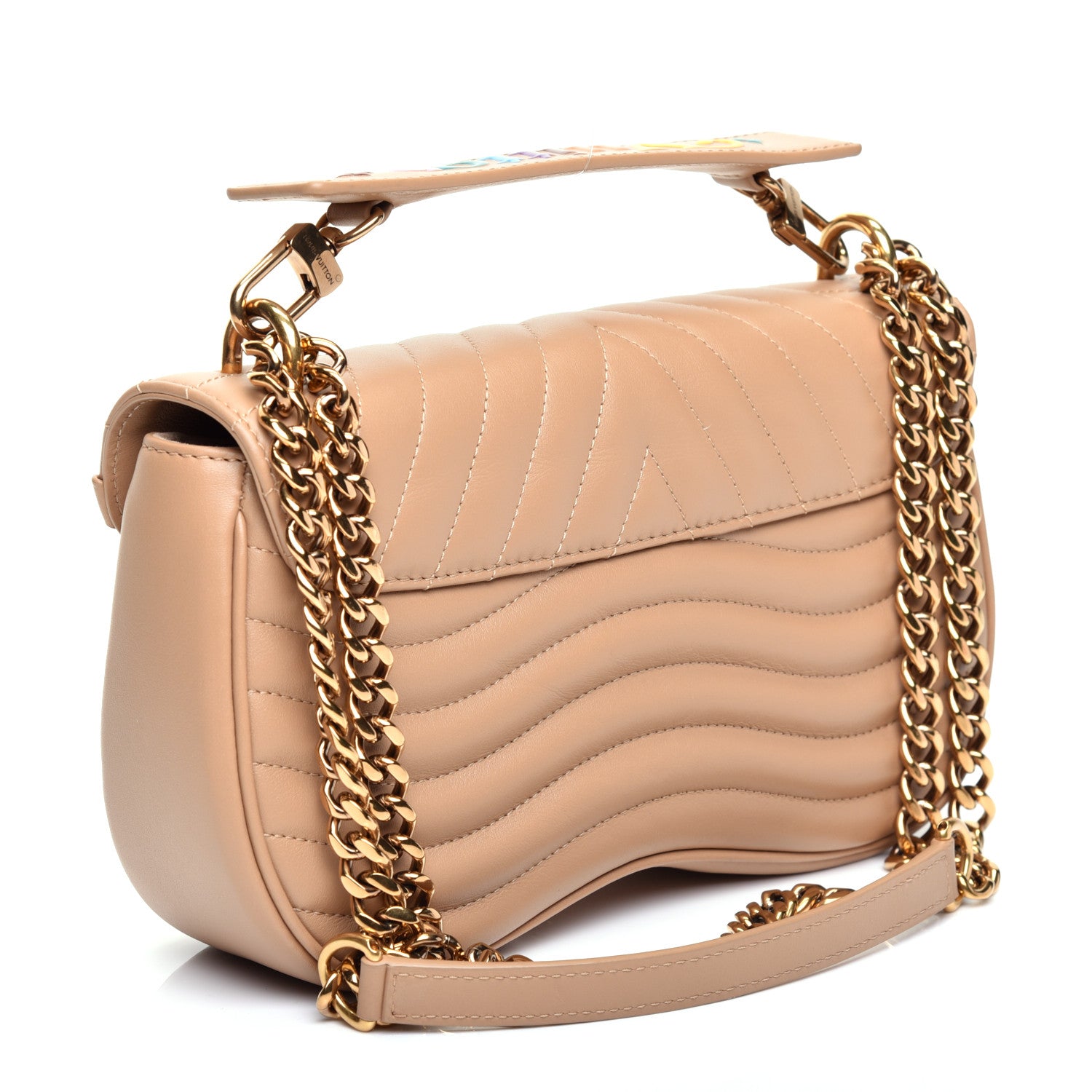 Louis Vuitton Calfskin New Wave Chain MM Noisette 3 of 11