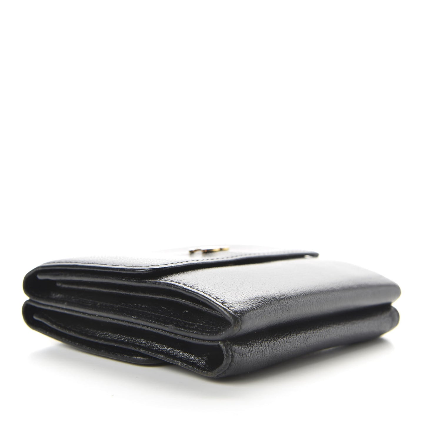 Goatskin Compact Double Sided Wallet Black