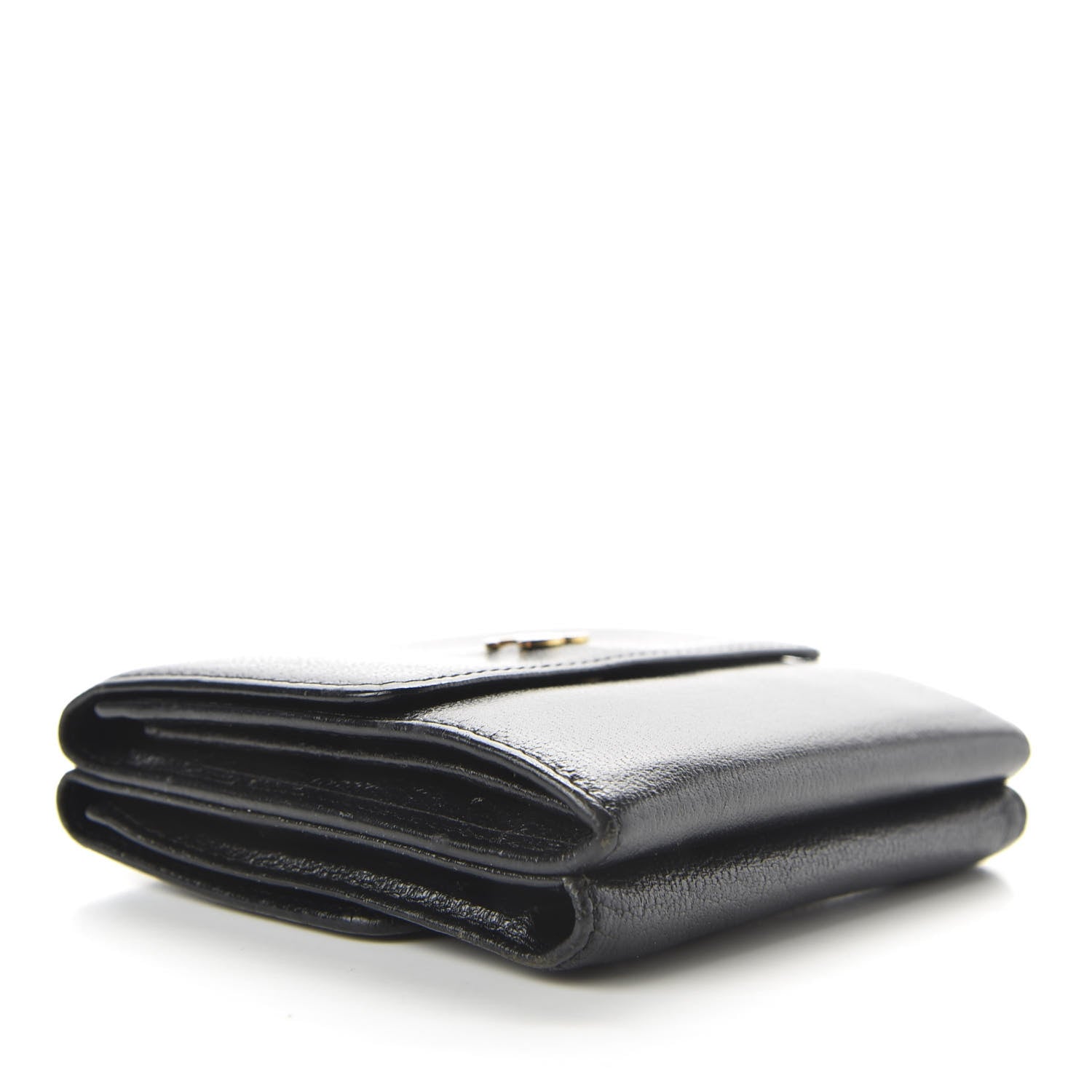 Chanel Goatskin Compact Double Sided Wallet Black 4 of 9