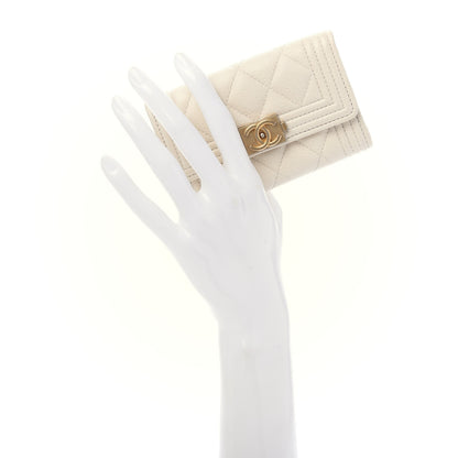 Chanel Caviar Quilted Boy Flap Card Holder White 2 of 11