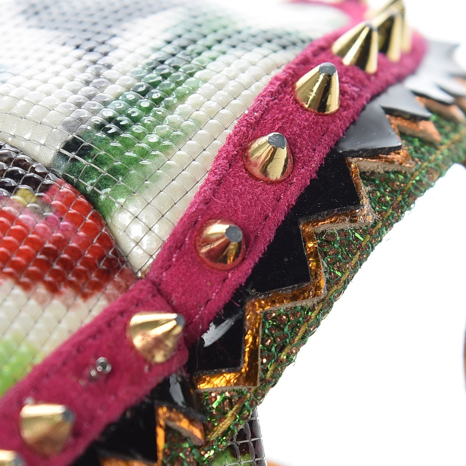 Christian Louboutin Metallic Glitter Spiked Montezumina 85 Sandals 37 Multicolor 11 of 21