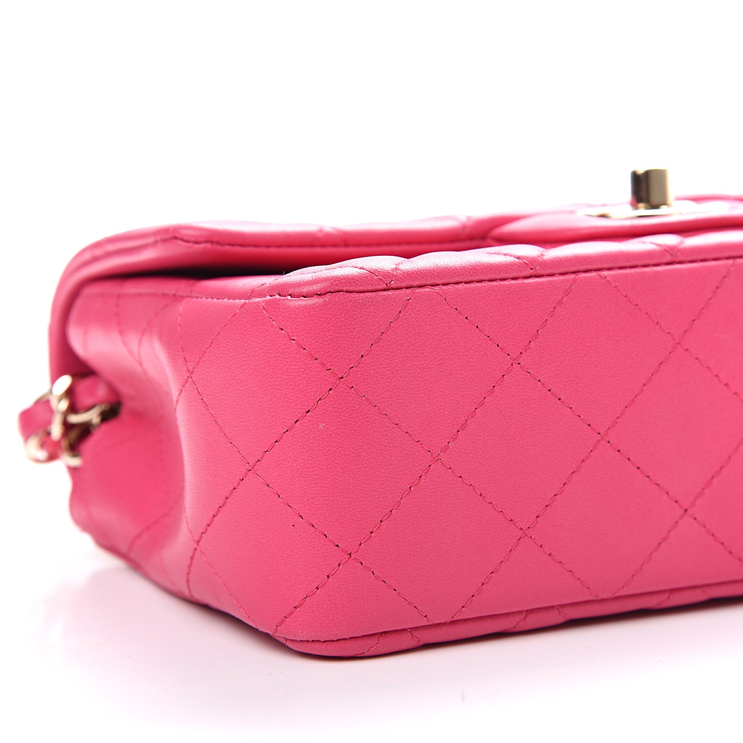 Lambskin Quilted Mini Rectangular Flap Pink