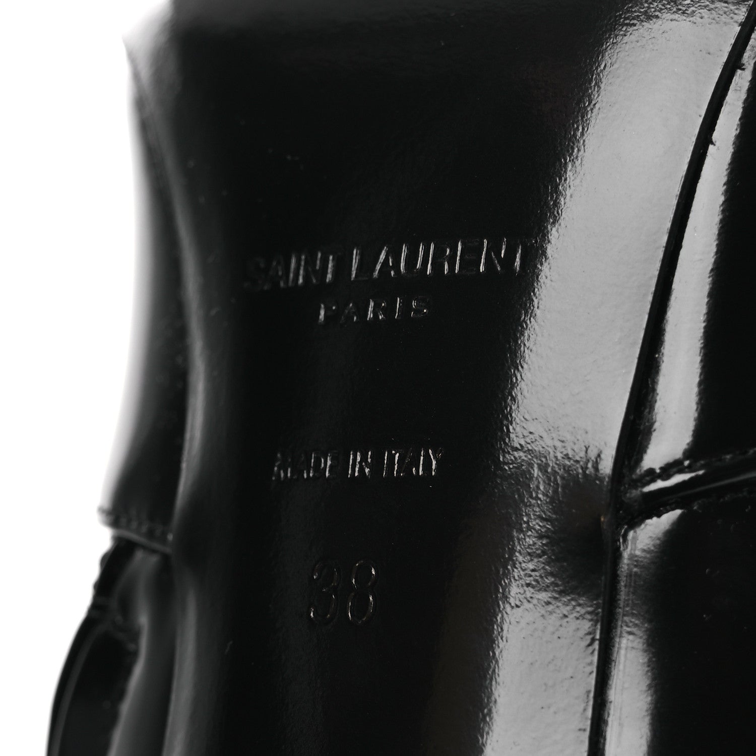 Saint Laurent Glazed Calfskin Auteuil 105mm Zip Boots 38 Black 8 of 13