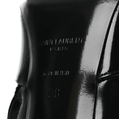 Saint Laurent Glazed Calfskin Auteuil 105mm Zip Boots 38 Black 8 of 13