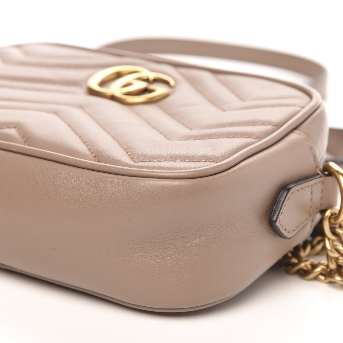 Calfskin Matelasse Mini GG Marmont Chain Shoulder Bag Porcelain Rose