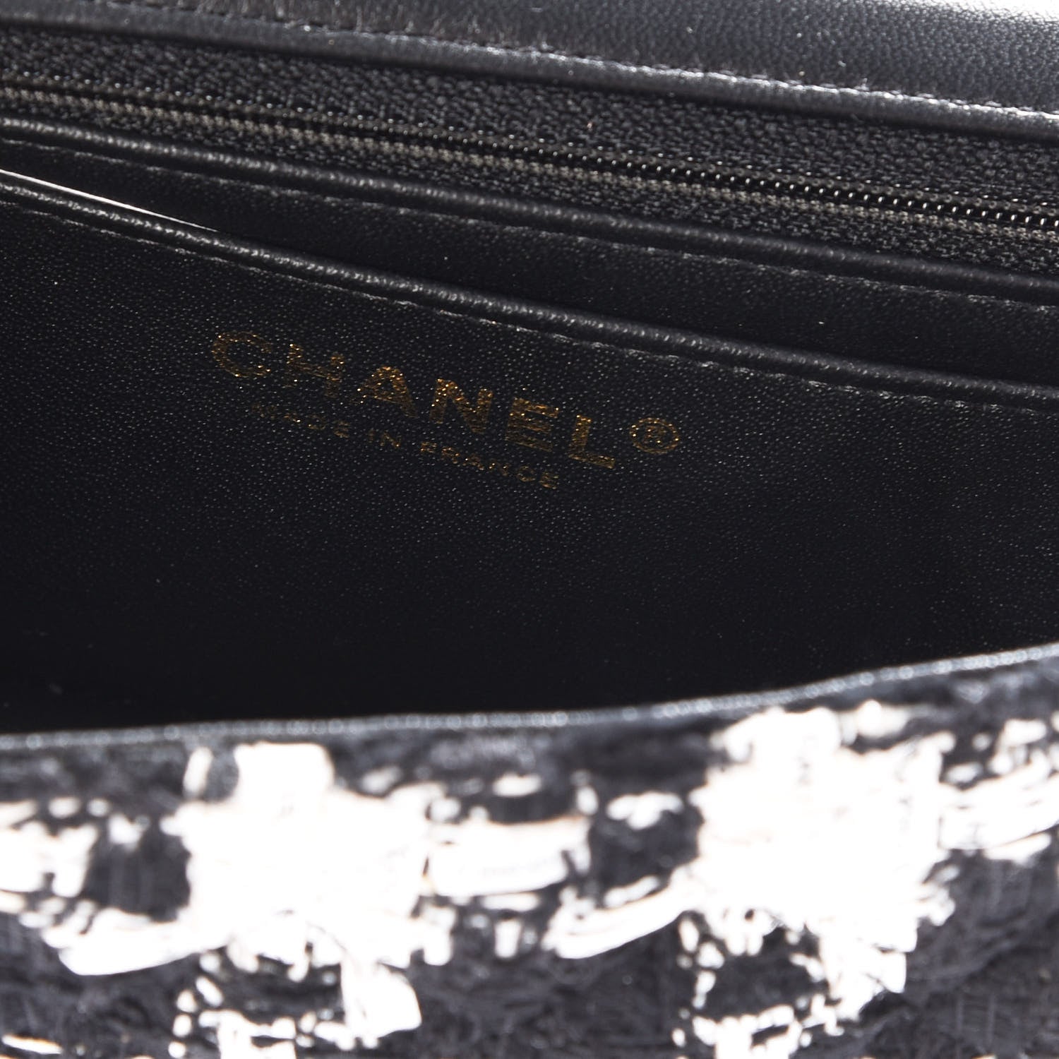 Chanel Tweed Quilted Mini Rectangular Flap Black Ecru White 9 of 12