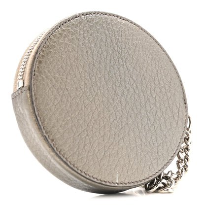 Gucci Metallic Pebbled Calfskin Round Coin Purse Sasso 3 of 7