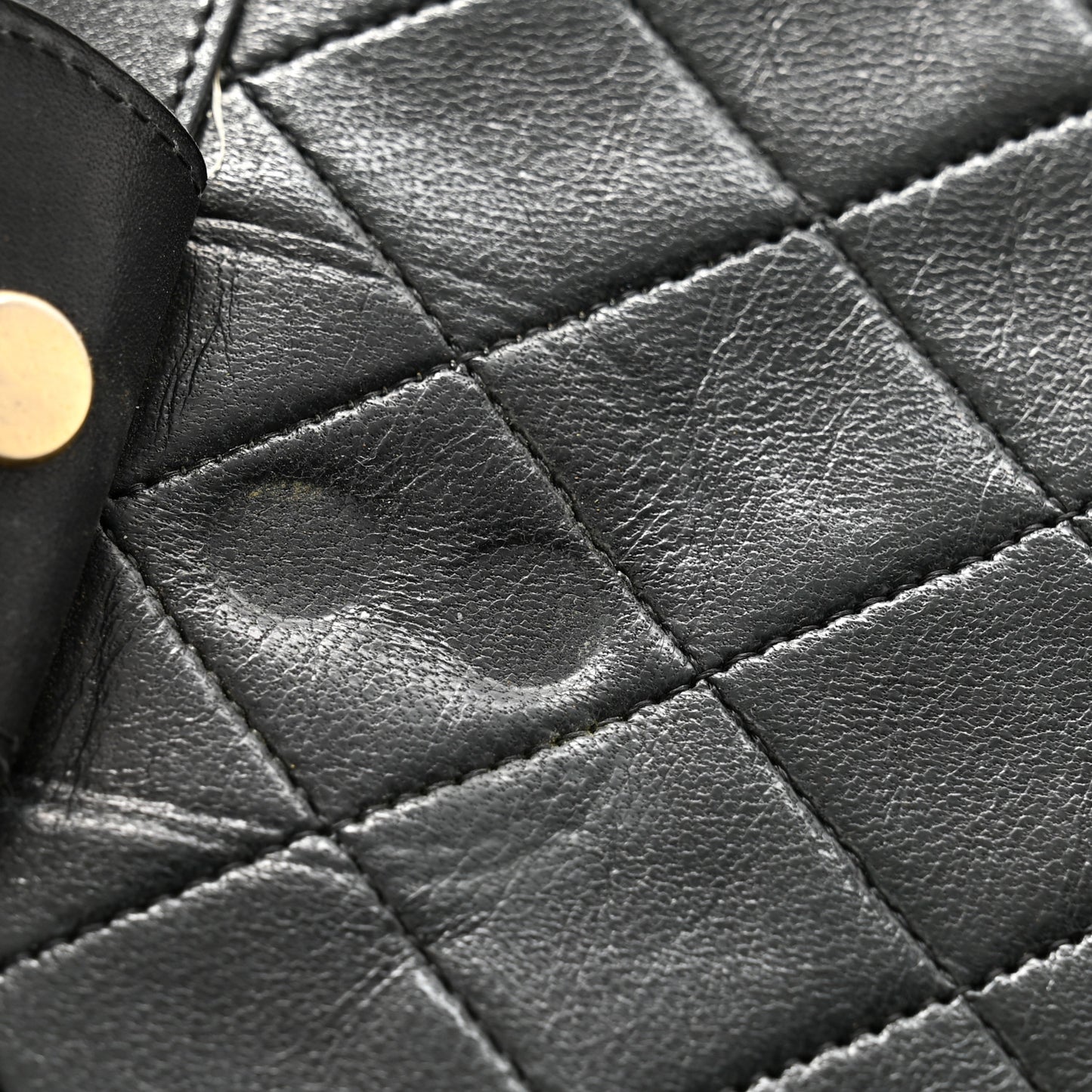 Lambskin Quilted CC Large Clutch Black