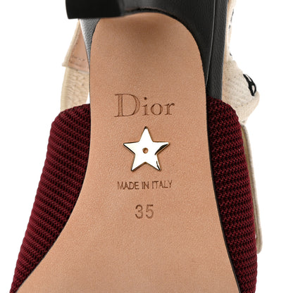 Christian Dior Technical Canvas Ribbon J Adior Slingback 65mm Pumps 35 Rouge Black 8 of 9
