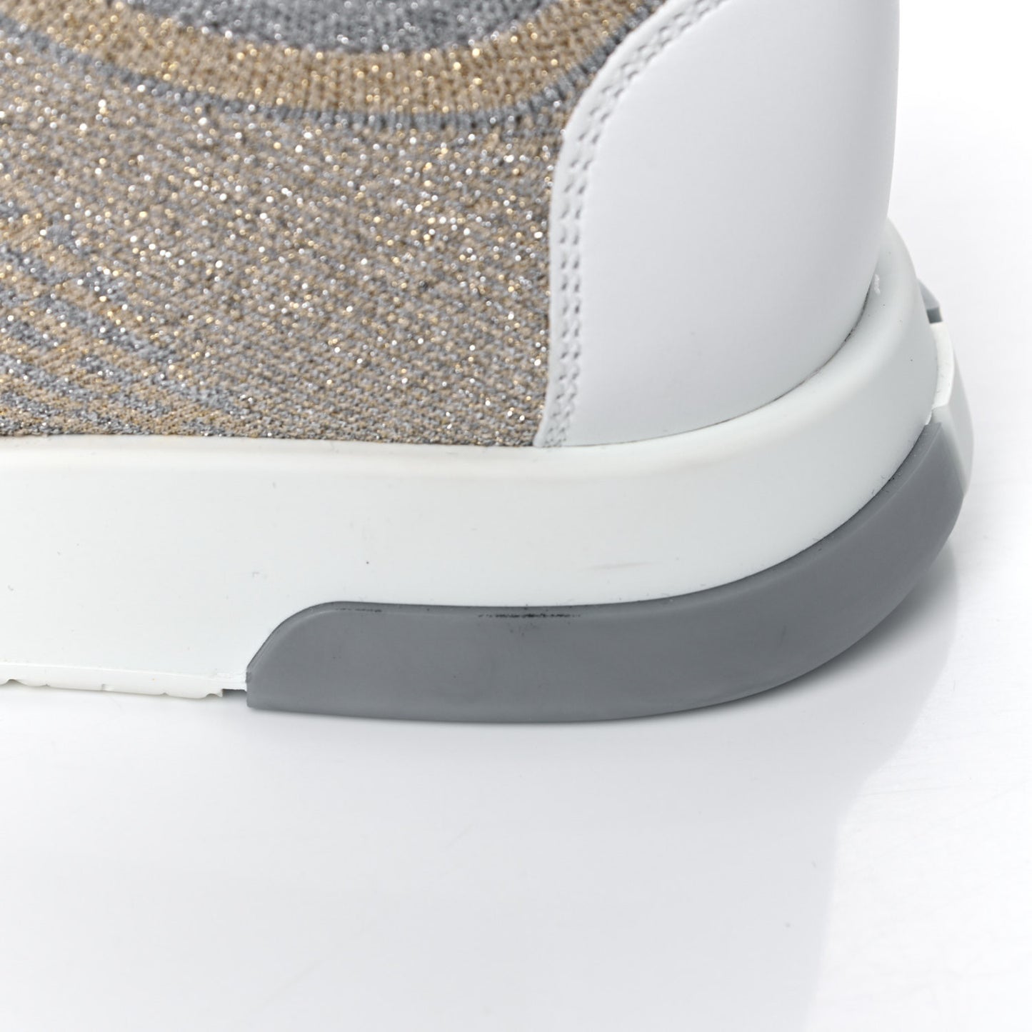 Metallic Technical Canvas Goatskin Bouncing Sneakers 37 White