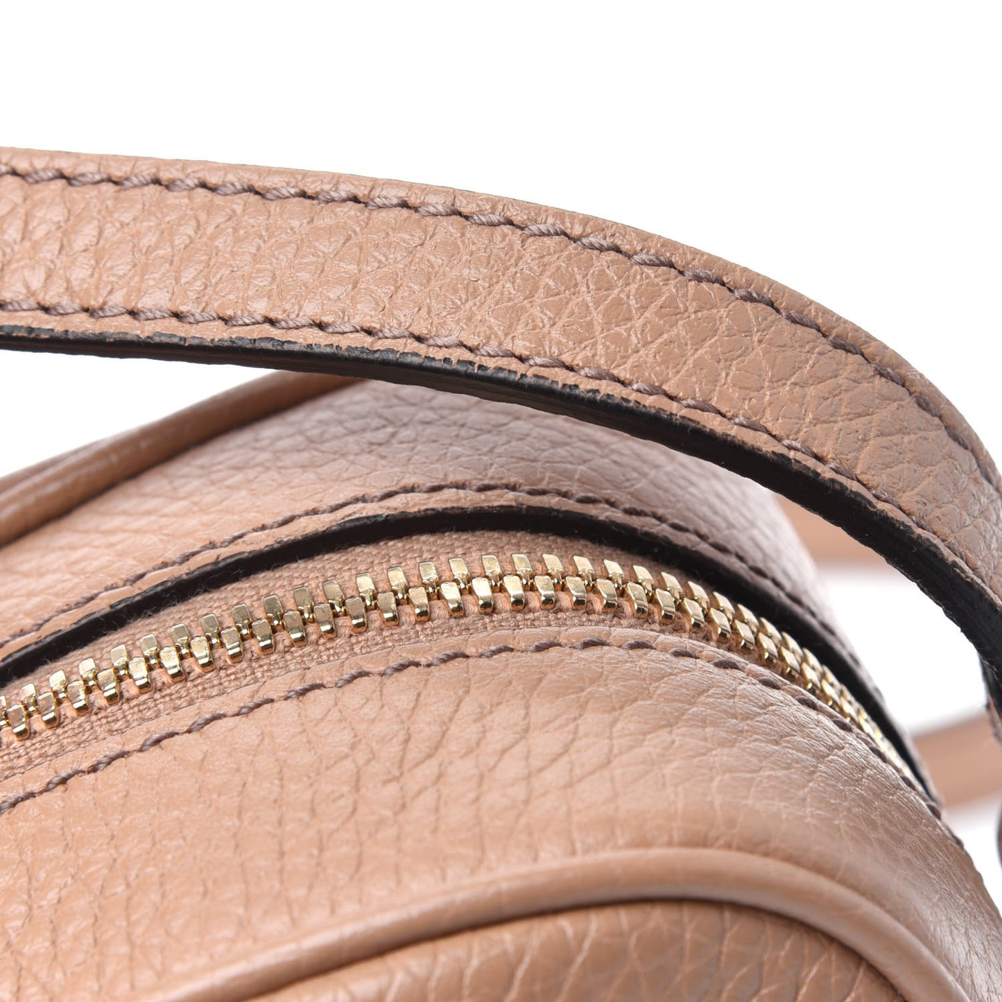 Pebbled Calfskin Small Soho Disco Bag Camelia
