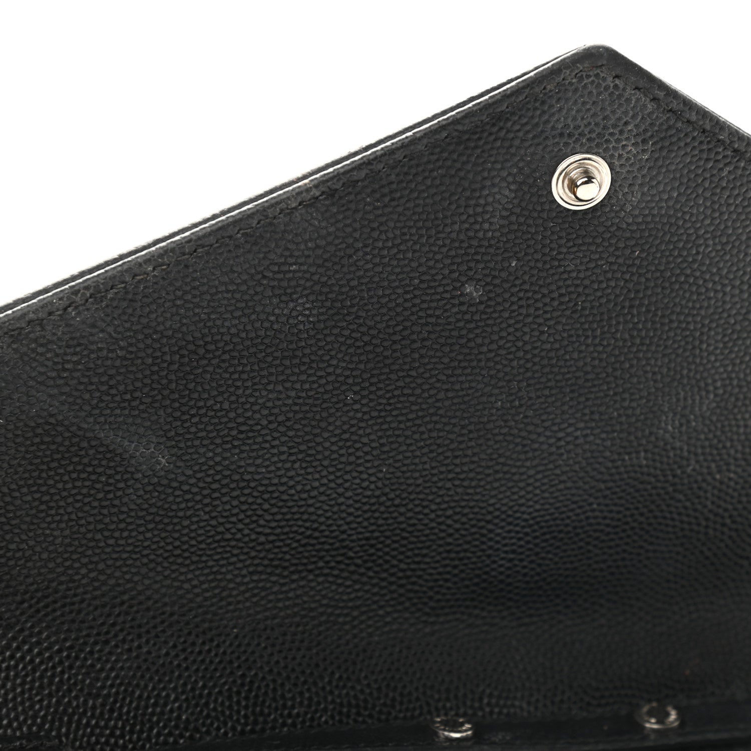 Saint Laurent Grain De Poudre Matelasse Chevron Monogram Chain Wallet Black 9 of 13