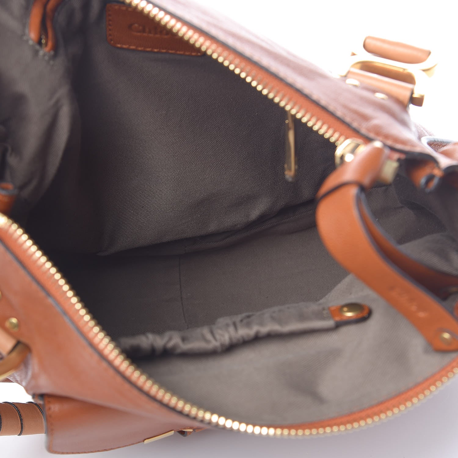 Chloe Calfskin Perforated Marcie Animation Satchel Brown 6 of 12