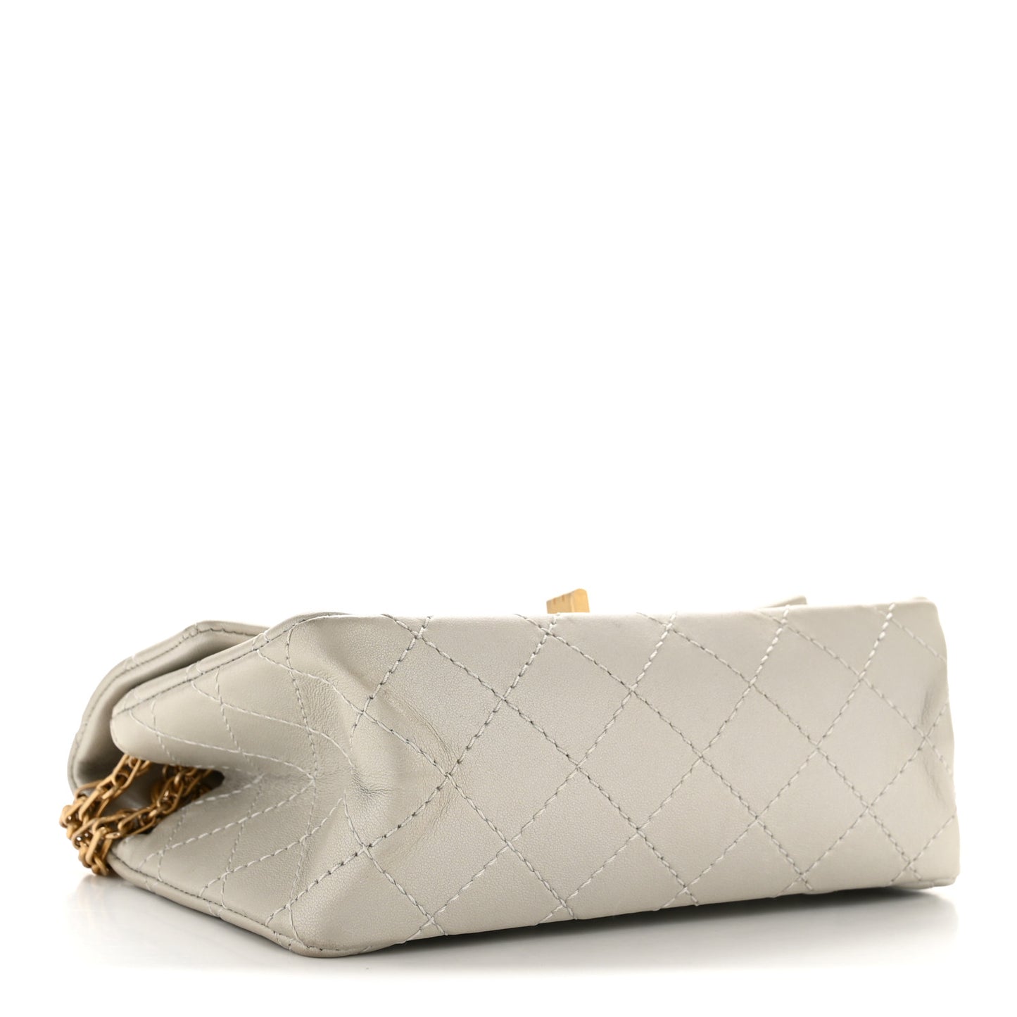 Metallic Goatskin Quilted 2.55 Reissue Mini Flap Silver