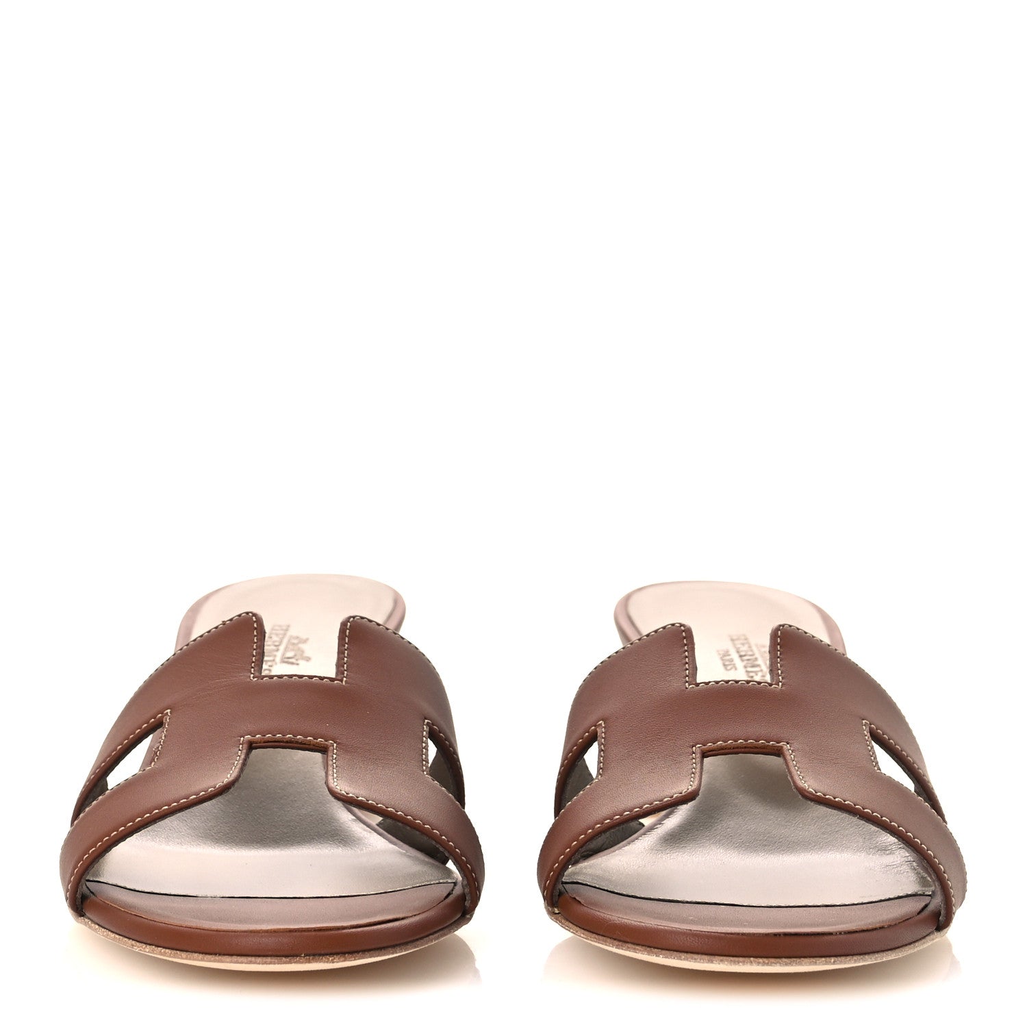 Hermes Calfskin Oasis Sandals 37 Gold 3 of 11