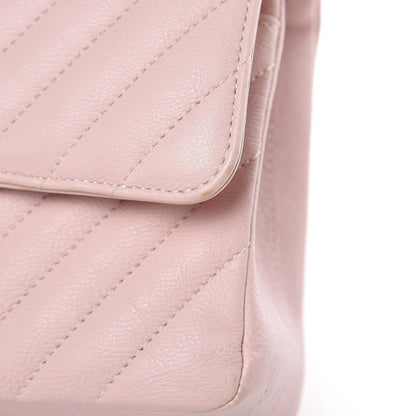 Chanel Calfskin Chevron Quilted Medium Double Flap Light Pink 14 of 15