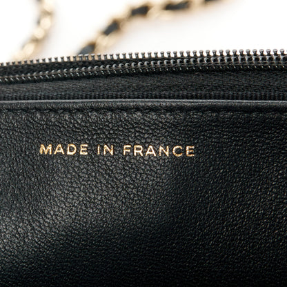 Chanel Lambskin Quilted CC Wallet On Chain WOC Black 8 of 13