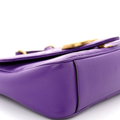 Gucci Calfskin Matelasse Small GG Marmont Shoulder Bag Shine Purple 9 of 11