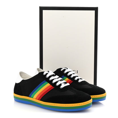Gucci Suede Rainbow Womens G74 Sneakers 35 Black 10 of 10