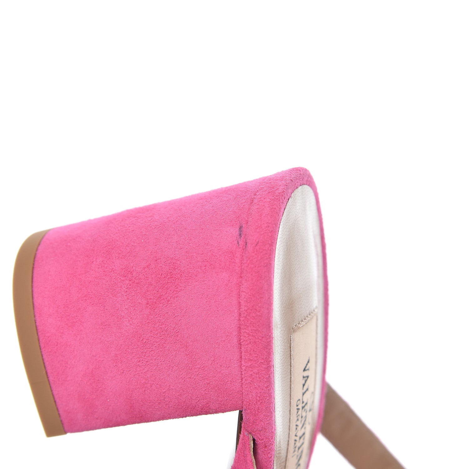Valentino Garavani Suede Rockstud 60mm Caged Slide Sandals 37.5 Pink Orchid 9 of 10