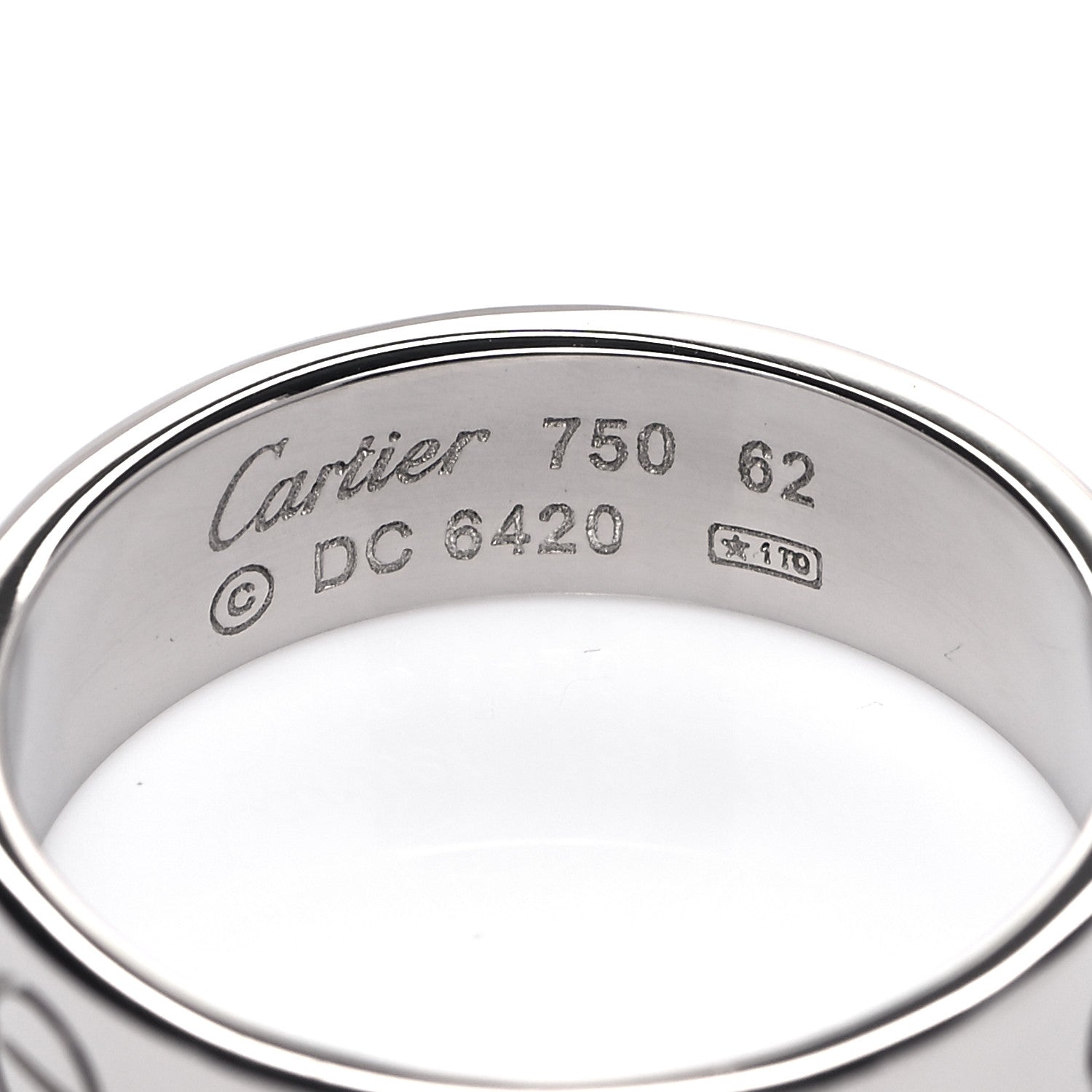 Cartier 18K White Gold 6mm LOVE Ring 62 10 4 of 4