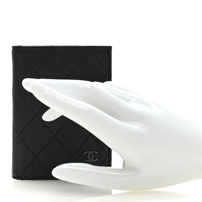 Chanel Grained Calfskin Quilted Card Holder Wallet So Black 2 of 6
