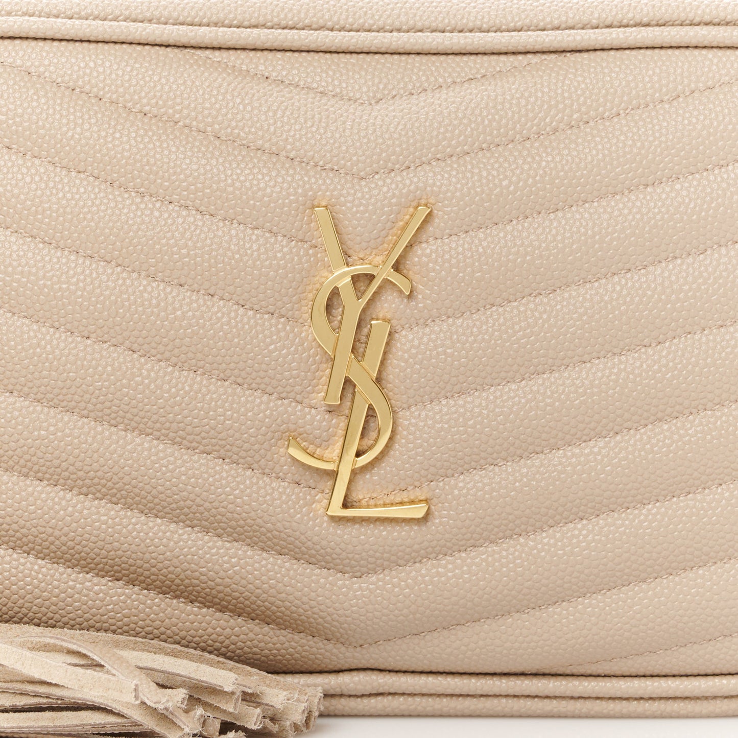 Grain De Poudre Matelasse Monogram Mini Lou Camera Bag Dark Beige