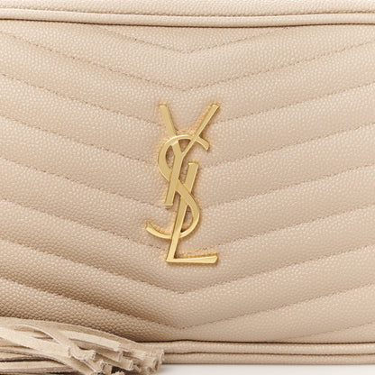 Saint Laurent Grain De Poudre Matelasse Monogram Mini Lou Camera Bag Dark Beige 8 of 10