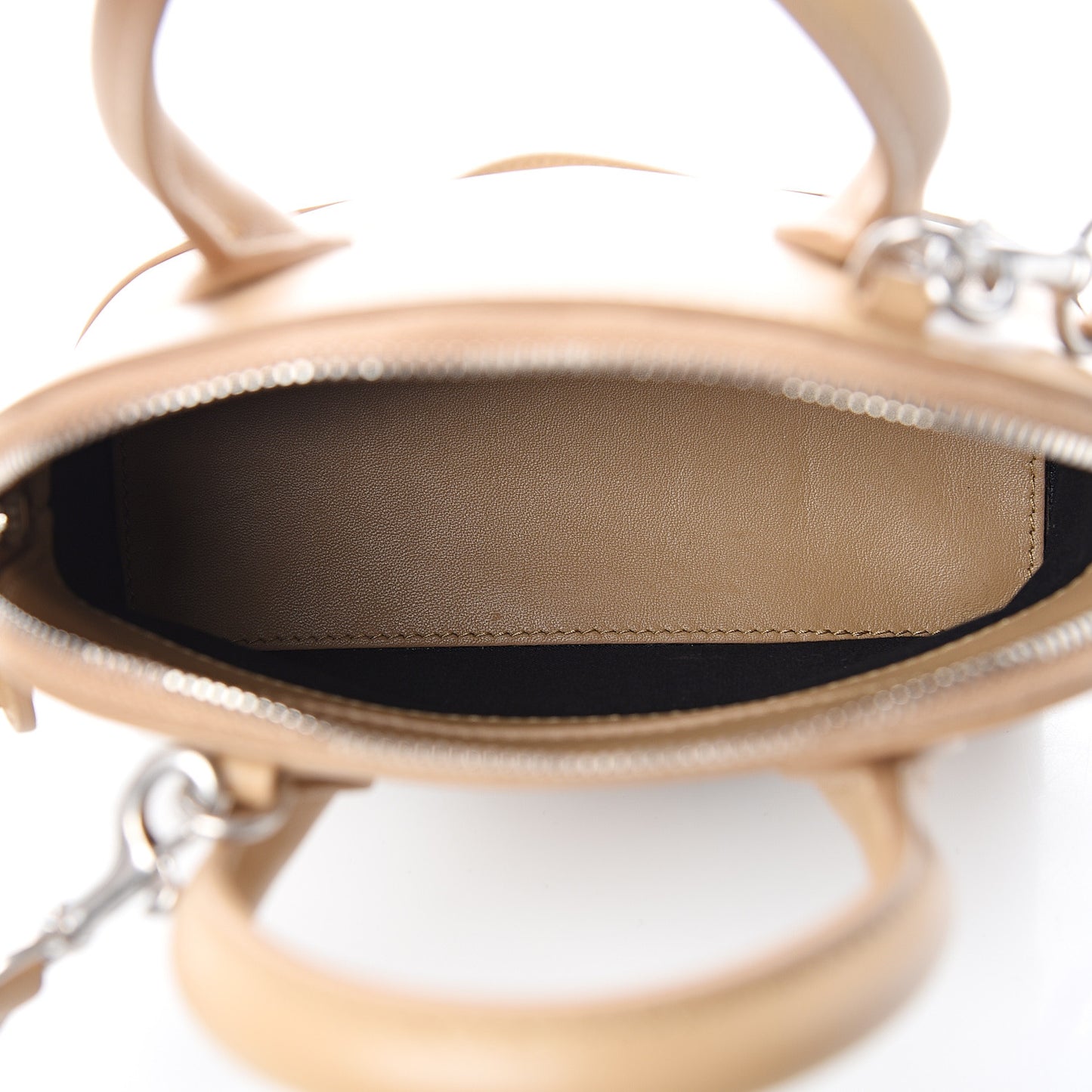 Calfskin Happy Sad XXS Ville Top Handle Bag Light Brown