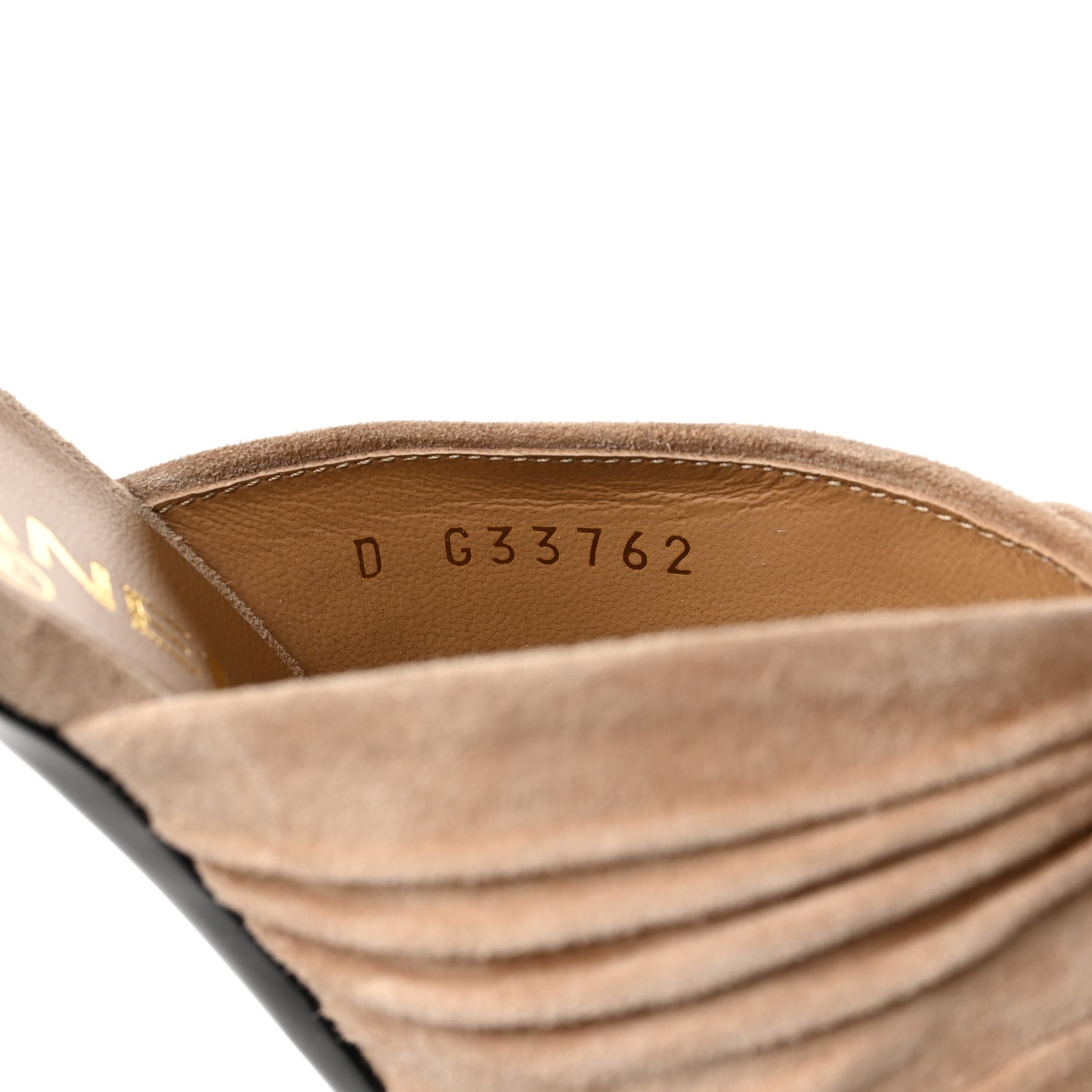 Suede Calfskin Bows CC Mules 38 Beige