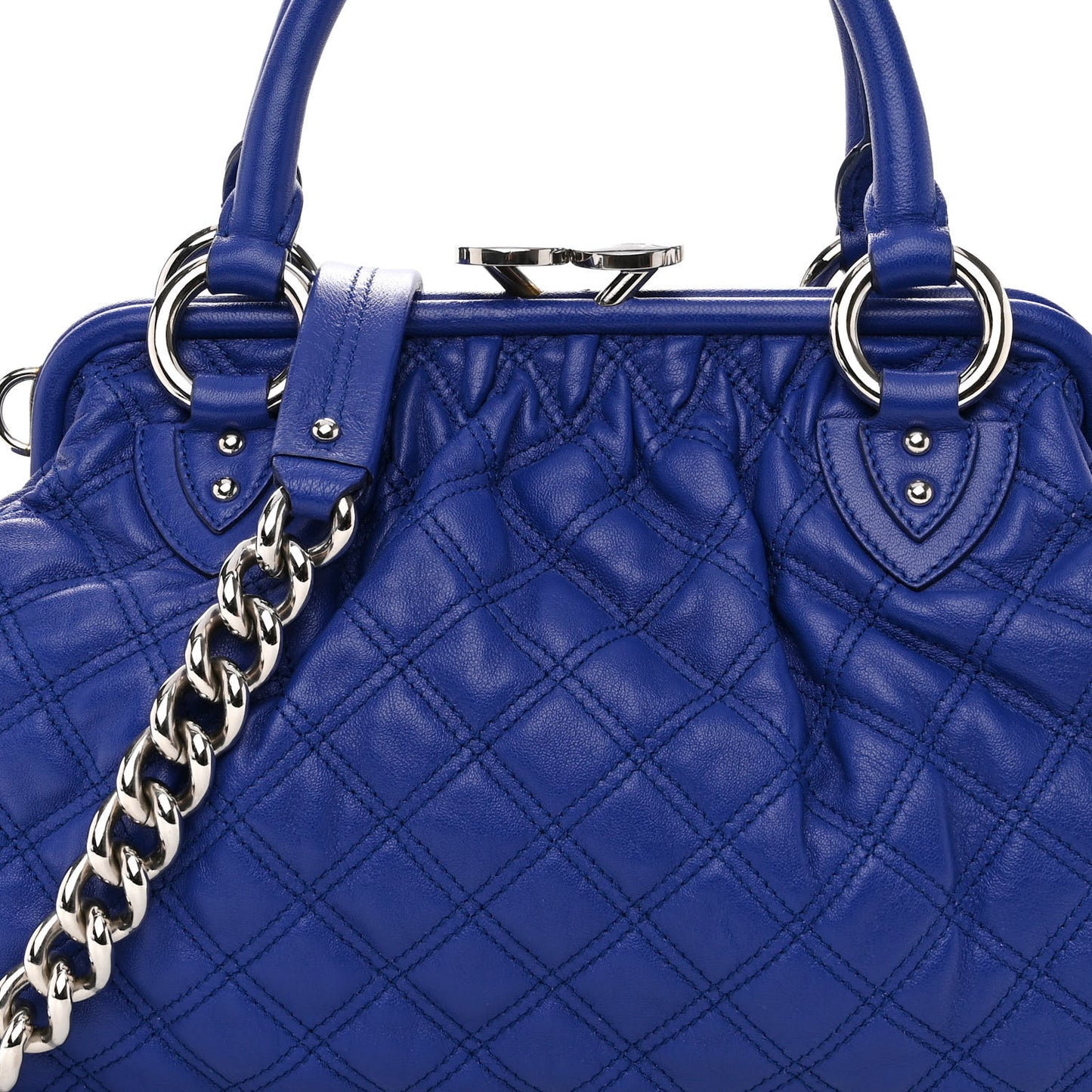 Calfskin Quilted Stam Blue