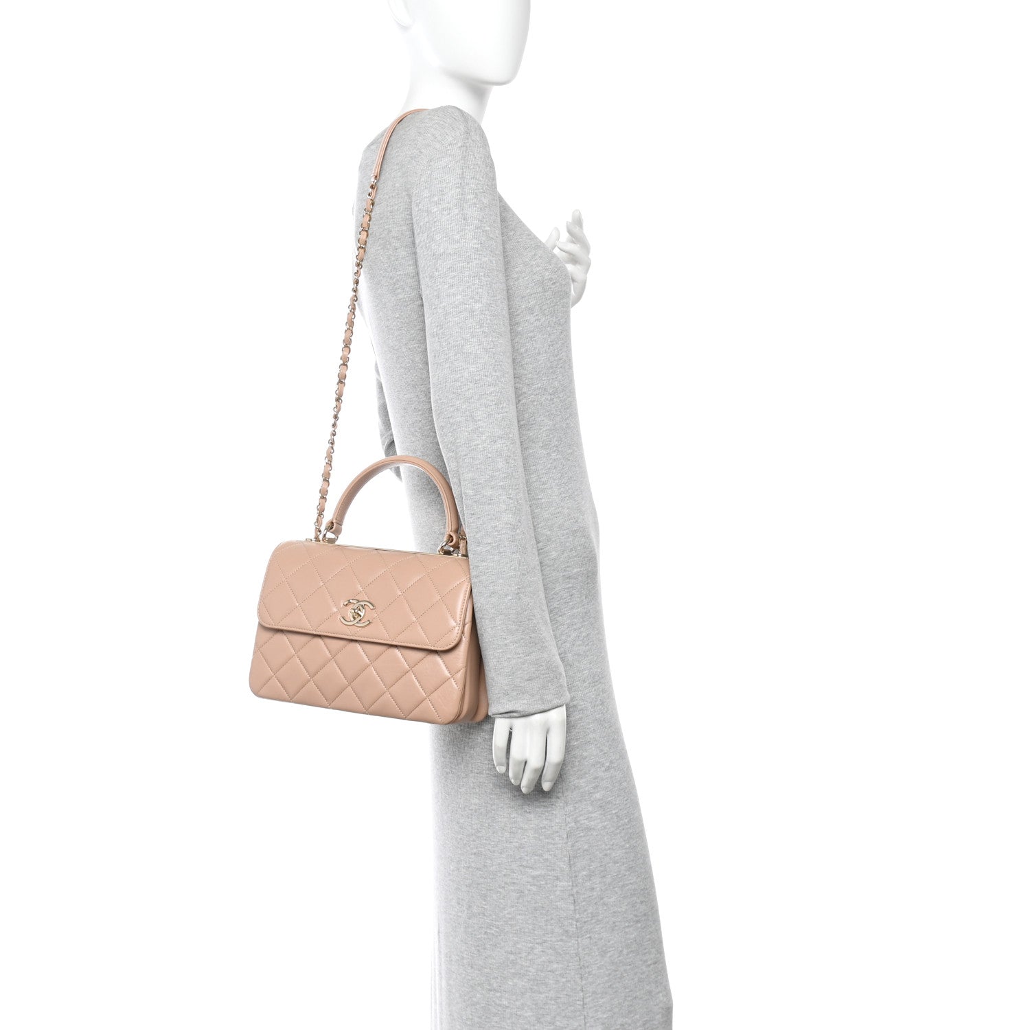 Chanel Lambskin Quilted Small Trendy CC Dual Handle Flap Bag Beige 2 of 11