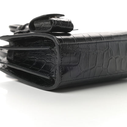 Saint Laurent Calfskin Crocodile Embossed Toy Sac De Jour Black 9 of 11