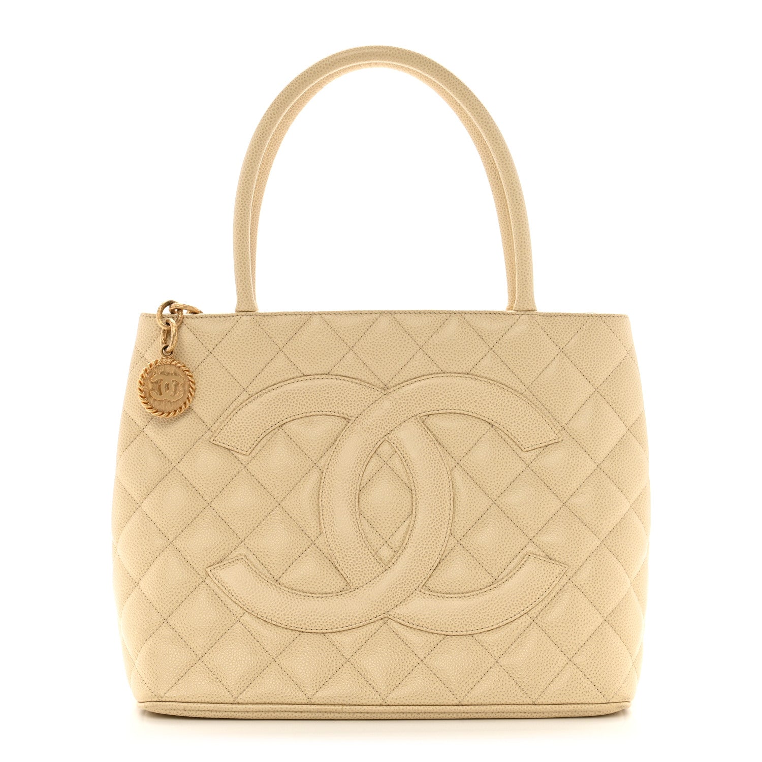 Chanel Caviar Quilted Medallion Tote Light Beige 1 of 15