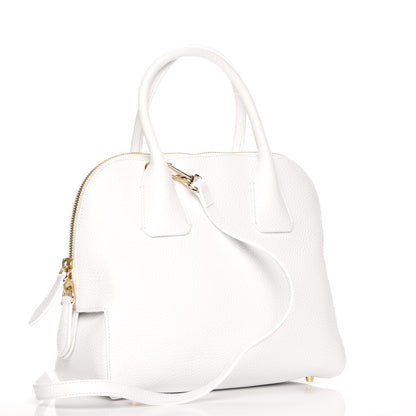 Burberry London Grainy Calfskin Small Greenwood Bowling Bag White 4 of 11