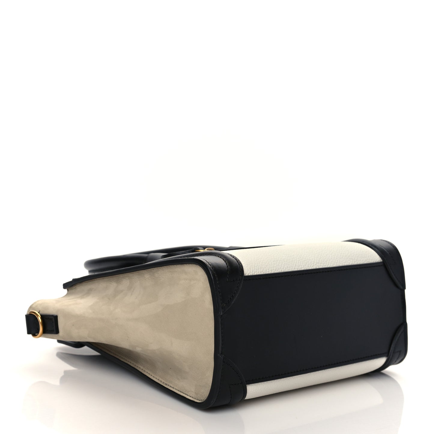 Baby Grained Calfskin Nubuck Nano Tri-Color Luggage White Light Taupe