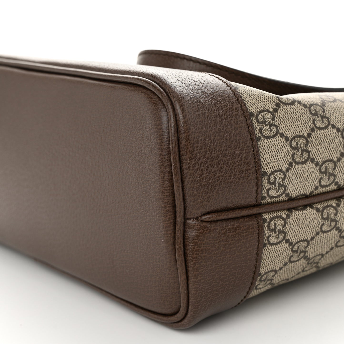 GG Supreme Monogram Textured Calfskin Small Ophidia Shoulder Tote Bag Beige Ebony New Acero