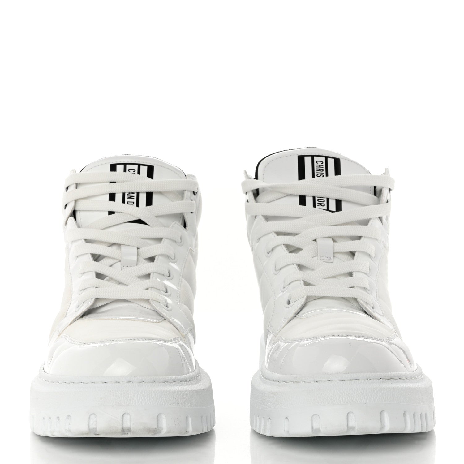 Christian Dior Nylon Fabric Womens D-Player High Top Sneakers 39 White Black 2 of 9