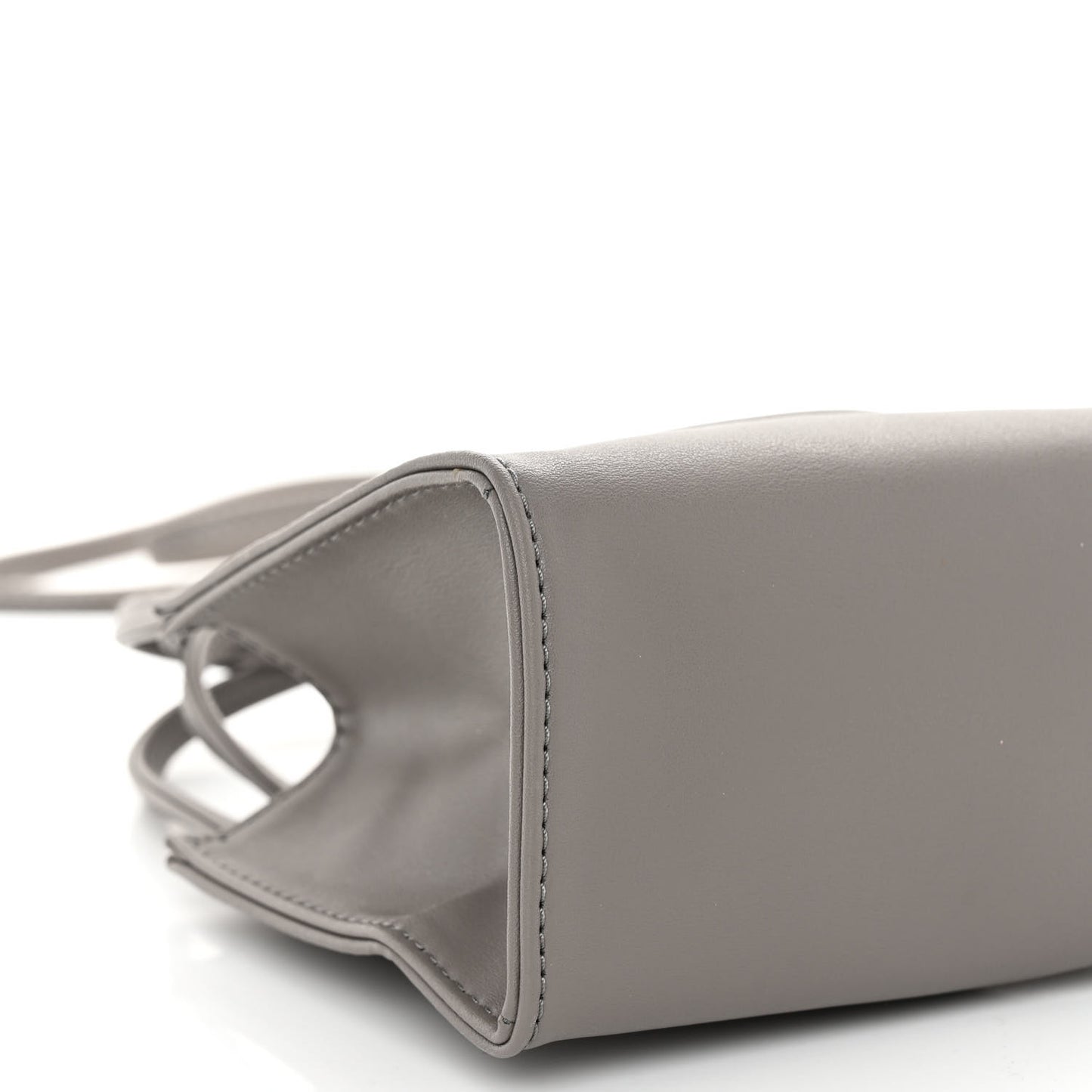 Vegan Leather Small Shopping Bag Grey