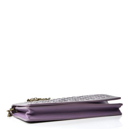 Bottega Veneta Nappa Intrecciato Checker Continental Wallet on Chain Quetsche Wisteria 4 of 7