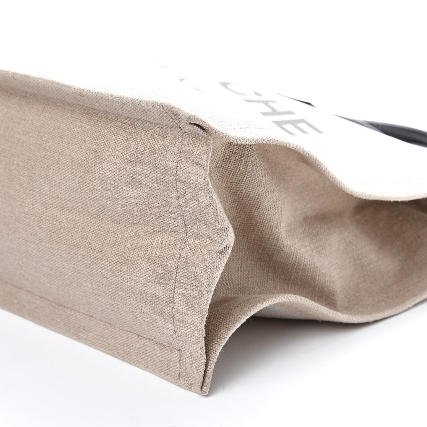 Linen Calfskin Rive Gauche Tote Optic White