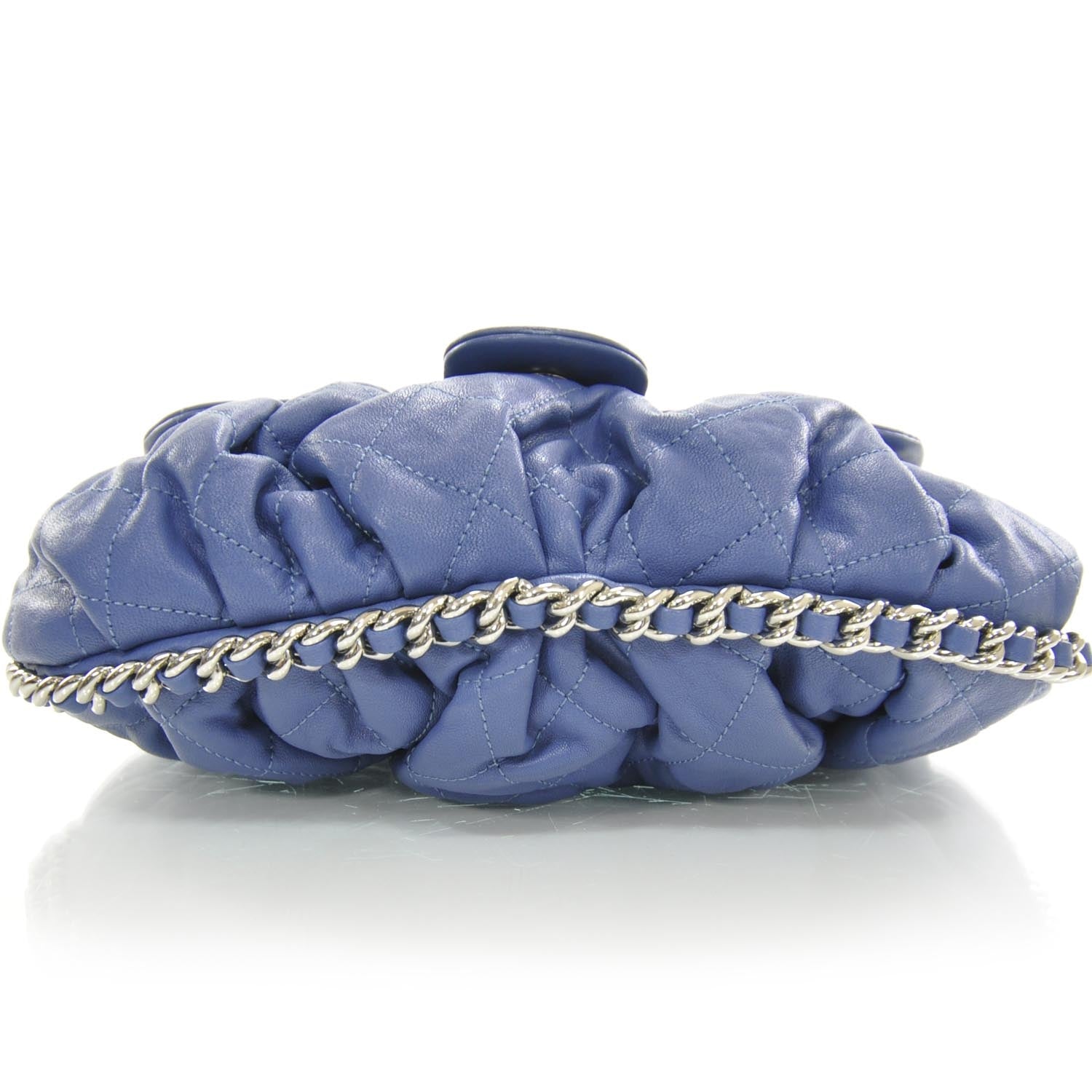 Chanel Washed Lambskin Chain Around Medium Messenger Bag Blue 12C 5 of 10