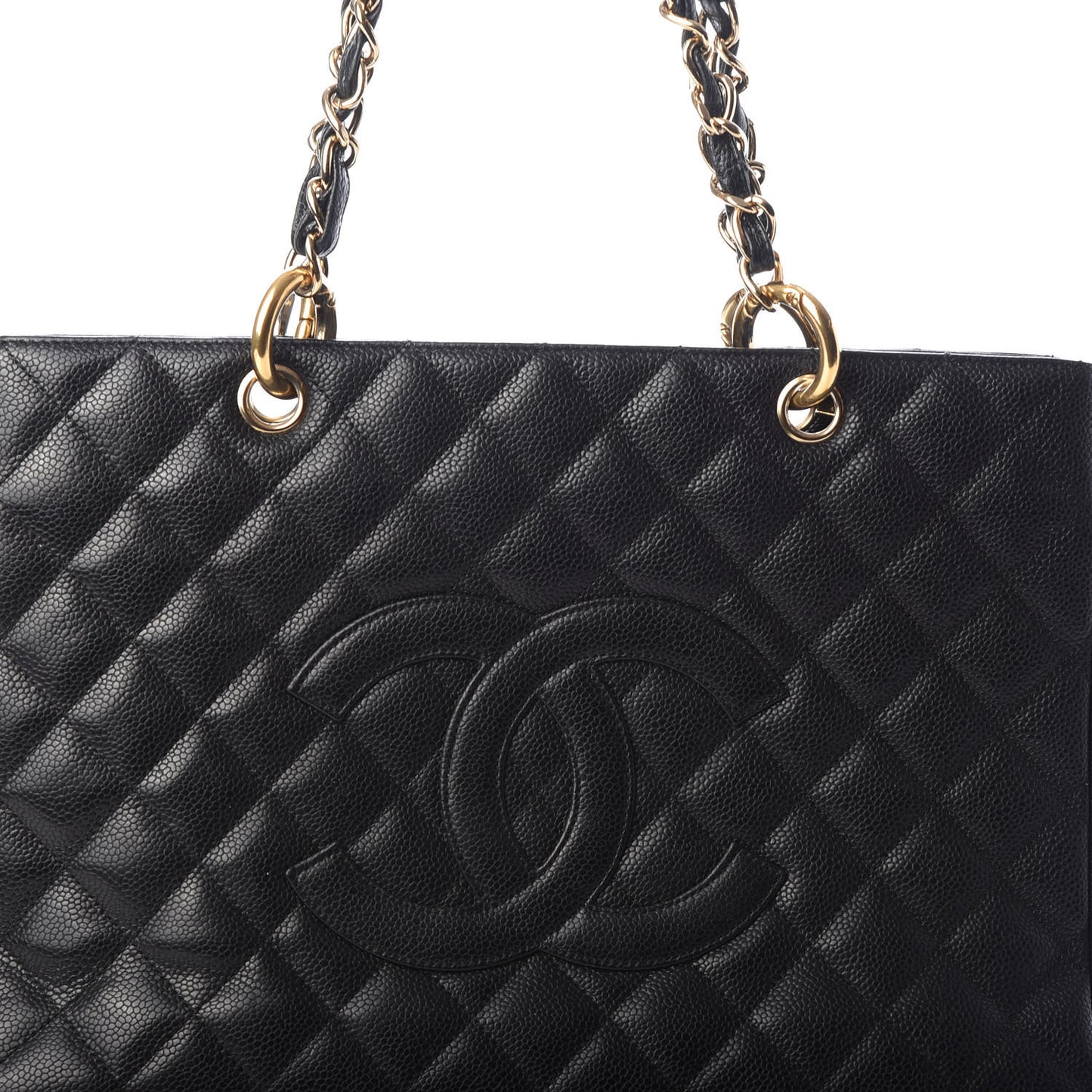 Caviar Quilted Grand Shopping Tote GST Black
