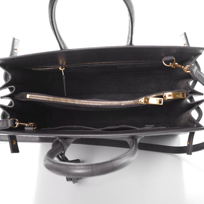 Saint Laurent Calfskin Crocodile Embossed Small Sac De Jour Fog 6 of 8
