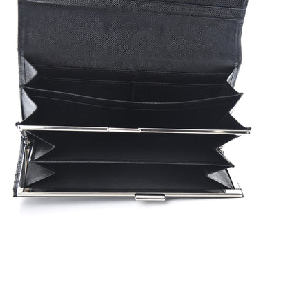 Burberry Calfskin House Check Continental Flap Wallet Black 5 of 17