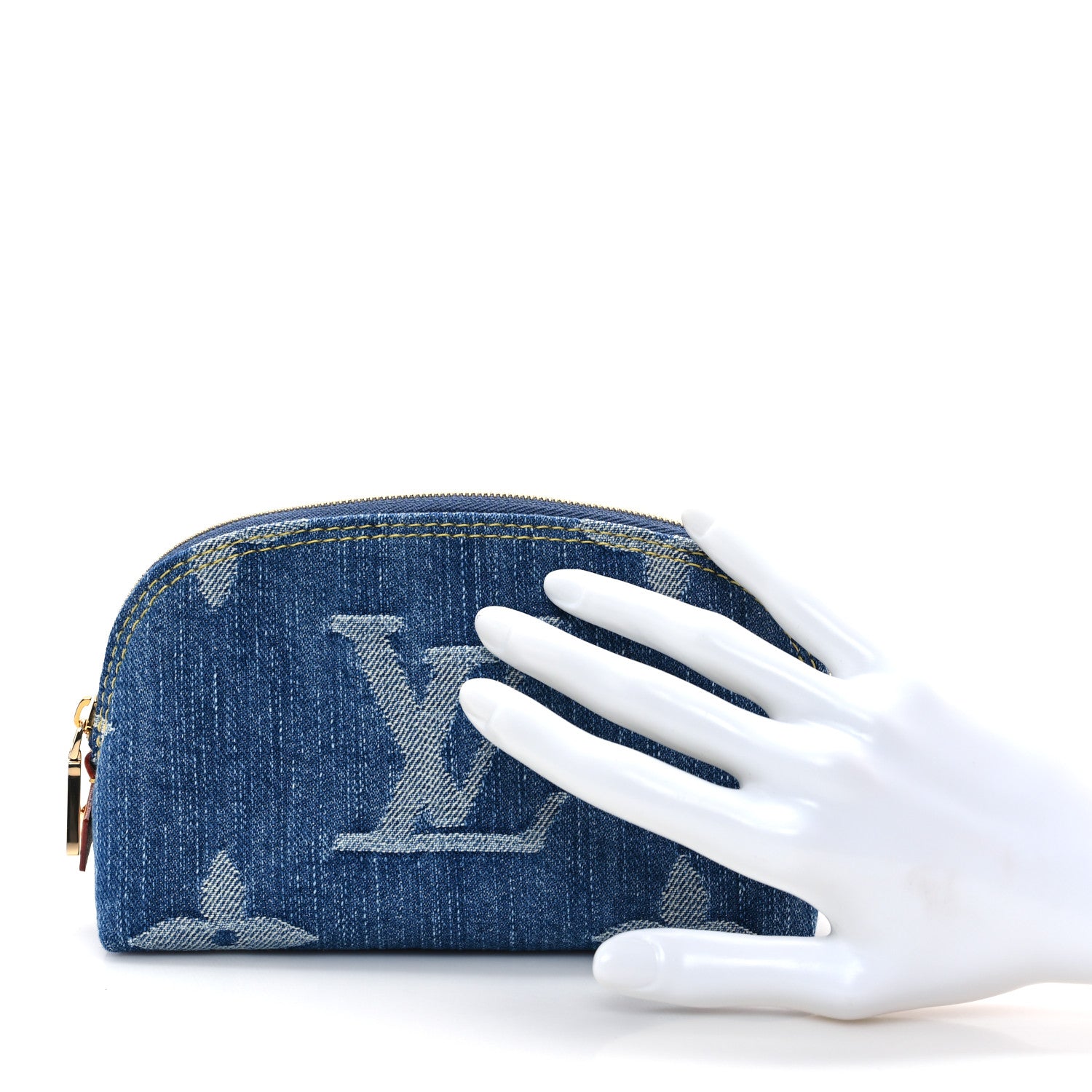 Louis Vuitton Denim Giant Monogram Pochette Cosmetique PM Denim Blue 2 of 7